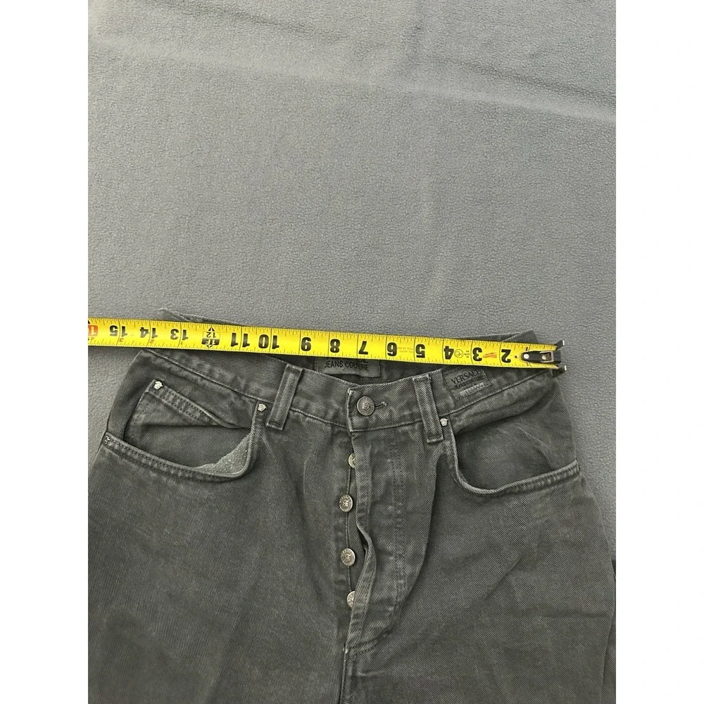 Vintage Versace Jeans Couture Mens 31 Black Straight Leg Ittierre Italy 90s